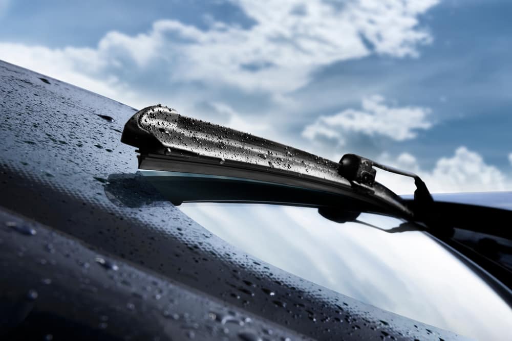 Windshield Wiper Blade on a Car Windshield